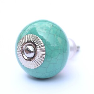 Perilla de gabinete con decoración verde teal | Etsy