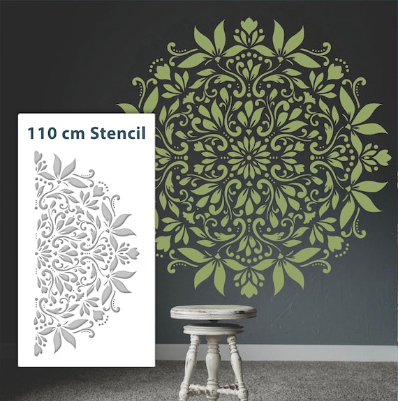 Mandala Stencil for Painting - Largest Mandala Stencils - Reusable Mandala Wall Stencils - Extra Large Stencil for Painting Floor 44
