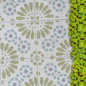 HYGGE Garden Patio Slab Stencil Concrete Tile Stencil flower Patio Floor Stencil for Painting Floor tile Stencil image 3