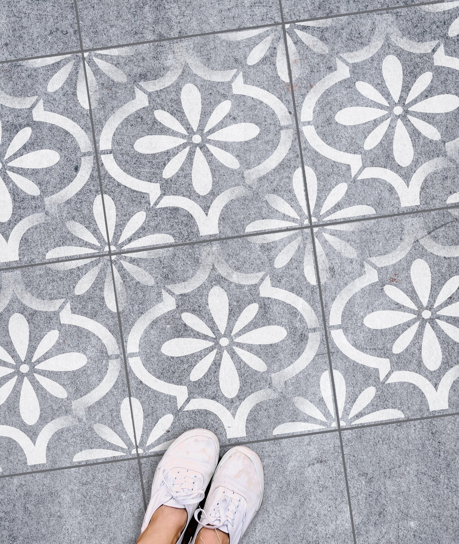 Concrete Tile Stencil Floor Stencil for Painting Floor Etsy