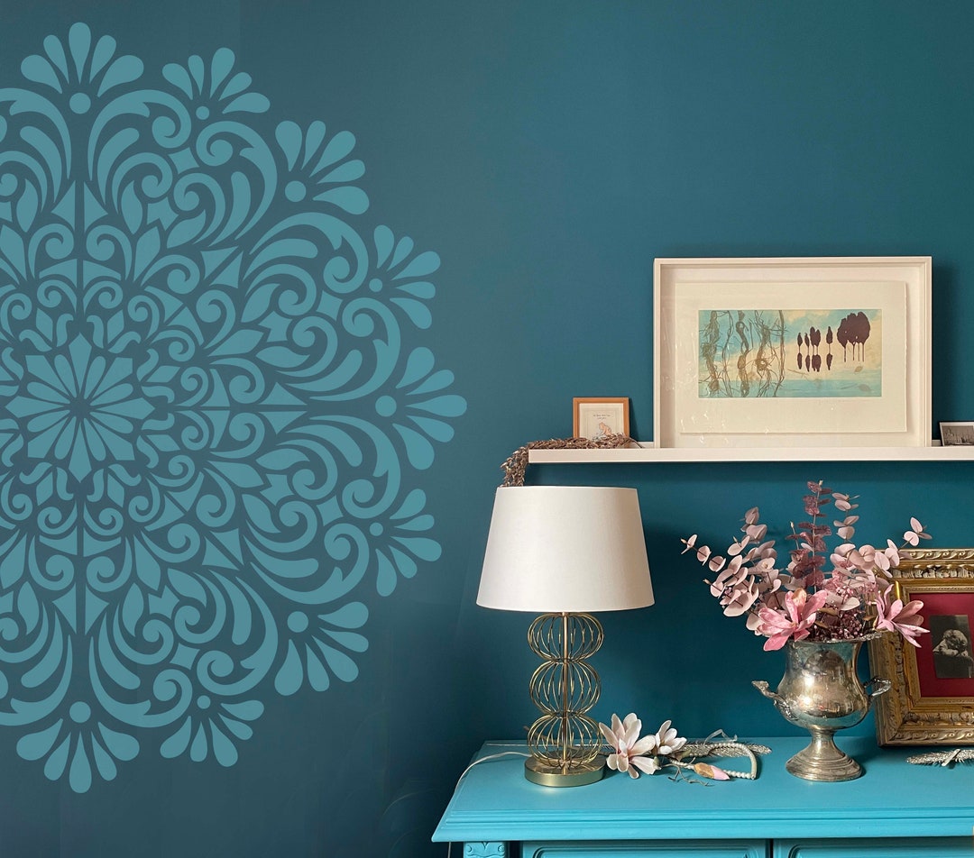 Large Mandala Wall Stencils SOFIA for Painting Big Half Circle Stencil ...