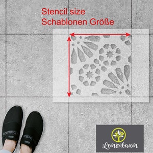 HYGGE Garden Patio Slab Stencil Concrete Tile Stencil flower Patio Floor Stencil for Painting Floor tile Stencil image 5