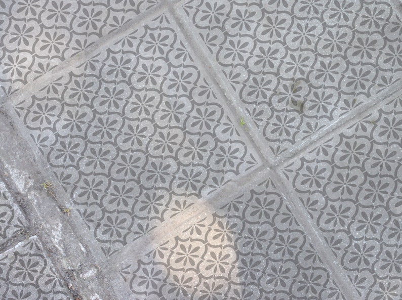 Concrete Tile Stencil Furniture Stencils Floor Tile Etsy