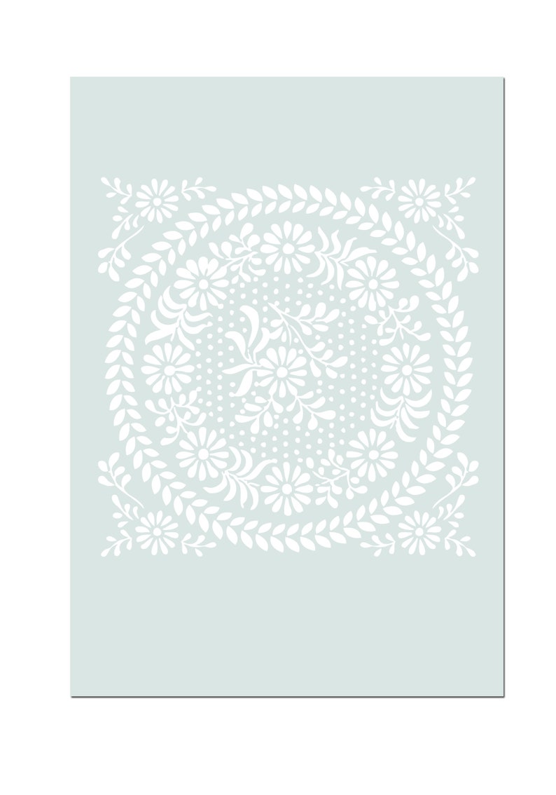 Floral Floor Stencils Furniture Stencils Flower Tile Etsy