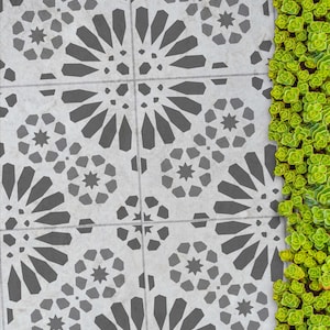 HYGGE Garden Patio Slab Stencil Concrete Tile Stencil flower Patio Floor Stencil for Painting Floor tile Stencil image 2