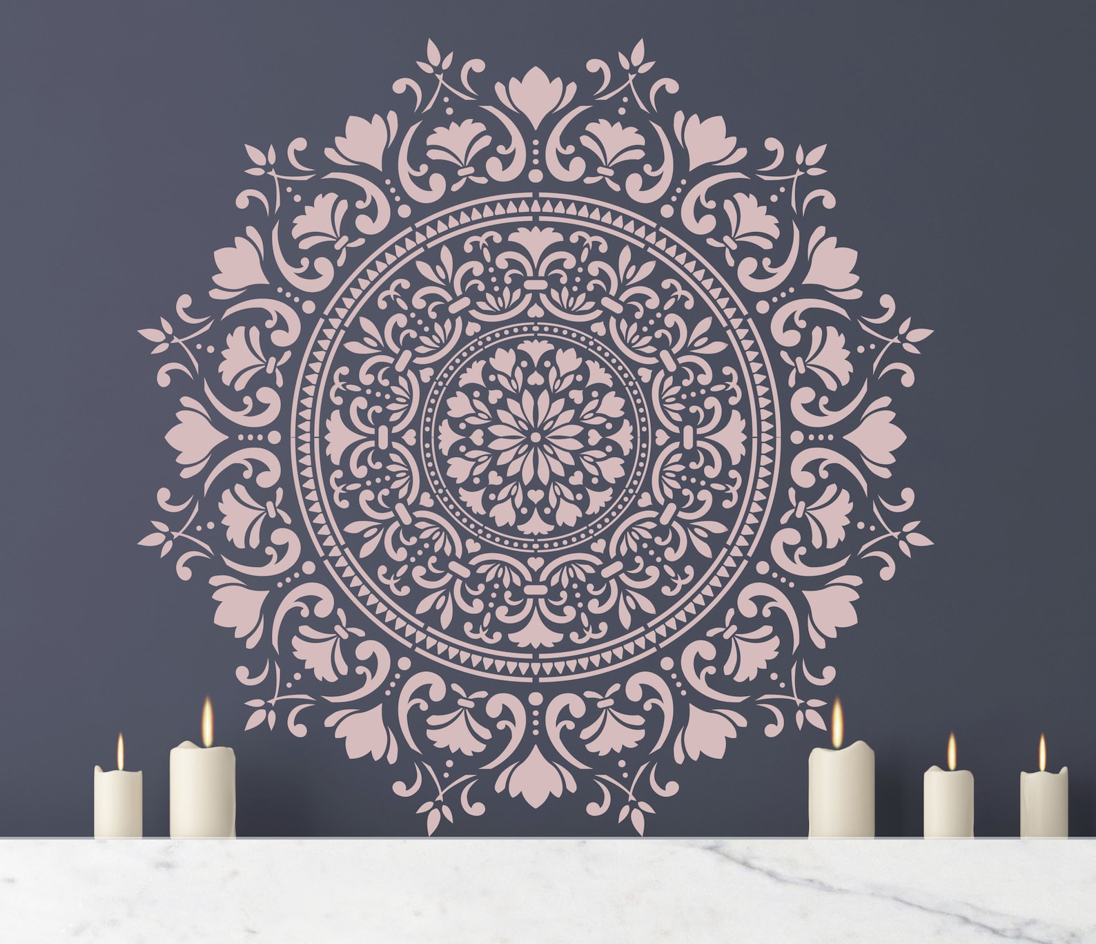 Mandala wall stencil, Stencils wall, Stenciled floor