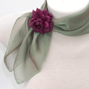 GENUINE LEATHER neckerchief flower, neckerchief rose, neck small scarf rose, neckerchief slider, neckerchief holder image 1