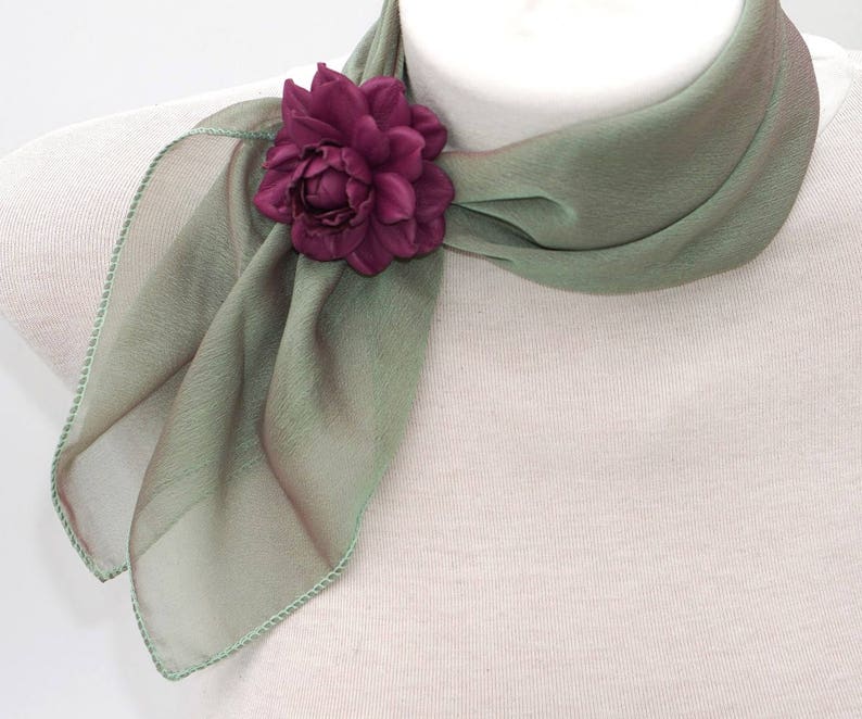 GENUINE LEATHER neckerchief flower, neckerchief rose, neck small scarf rose, neckerchief slider, neckerchief holder image 1