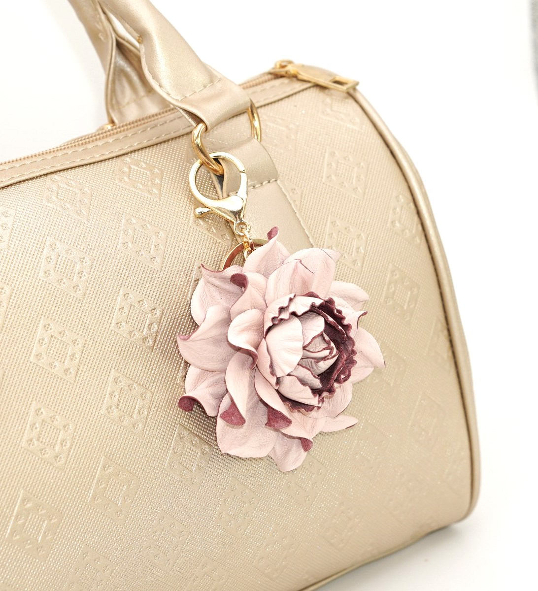 Bag Charm Leather Flower Rose 3 Powder Pink Rose Purse Clip Real Leather Bag Rose Flower Keychain Rose Clasp Handbag Zipper Charm Etsy