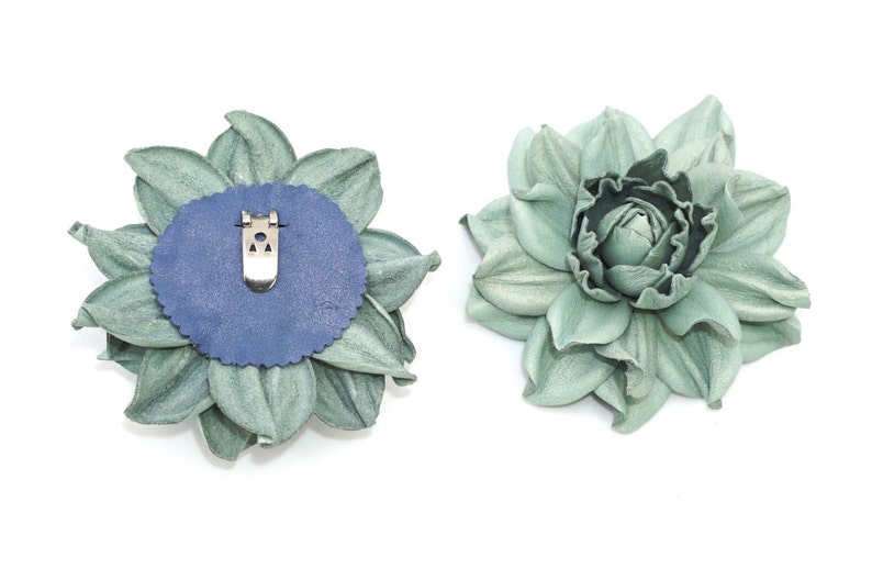 Handmade shoe jewellery floral shoe decoration statement shoe jewelry water blue Ukranie mint rose Genuine LEATHER SHOE CLIPS flowers