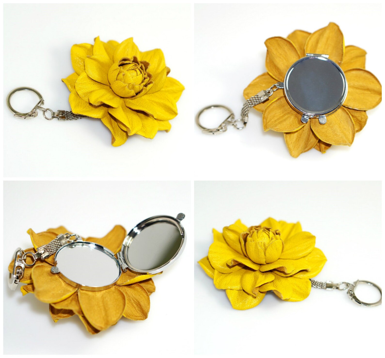 2 in 1 Bag Charm & Compact Purse Mirror Flower Mirror Etsy
