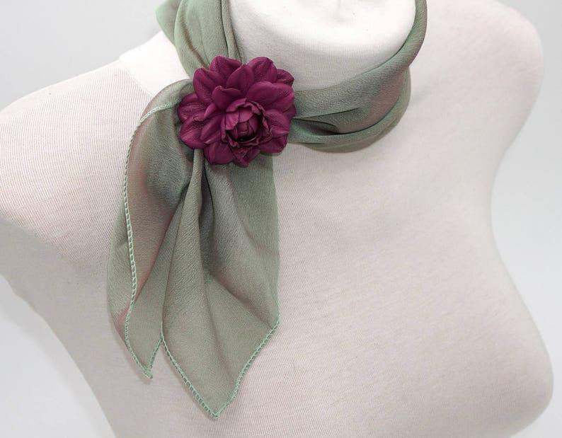 GENUINE LEATHER neckerchief flower, neckerchief rose, neck small scarf rose, neckerchief slider, neckerchief holder image 3