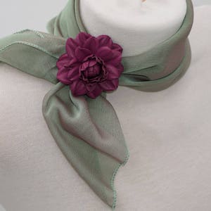 GENUINE LEATHER neckerchief flower, neckerchief rose, neck small scarf rose, neckerchief slider, neckerchief holder image 2