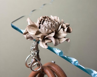 Leather Rose Purse Hanger Hook – 2 in 1: Flower Bag Charm and Folding Table Holder