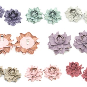 Echte LEDEREN schoenclips, bloem SCHOENENCLIPS, rozenschoenclips, bloemen pumps decoratie, trouwschoensieraden, handgemaakte bruidsschoenclips afbeelding 2