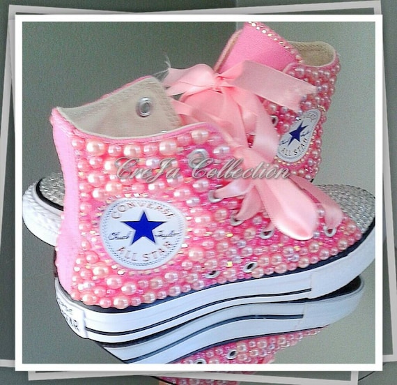 Rosa Perle Converse, Kinder Converse, Kinder benutzerdefinierte hoch oben Converse, Kinder Bling hoch oben Converse, Kid Chucks Converse, Rosa Rosa Perle Converse, Kinder Converse, Kinder benutzerdefinierte hoch oben Converse, Kinder Bling hoch oben Converse, Kid Chucks Converse, Rosa