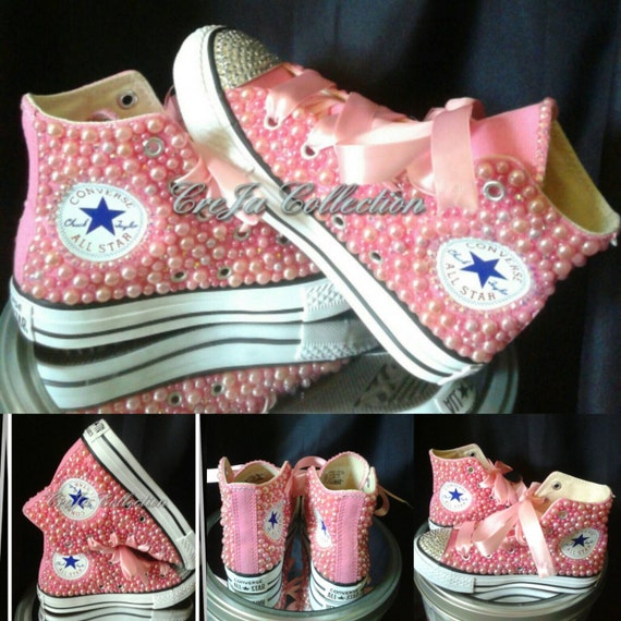 Rosa Perle Converse, Kinder Converse, Kinder benutzerdefinierte hoch oben Converse, Kinder Bling hoch oben Converse, Kid Chucks Converse, Rosa Rosa Perle Converse, Kinder Converse, Kinder benutzerdefinierte hoch oben Converse, Kinder Bling hoch oben Converse, Kid Chucks Converse, Rosa
