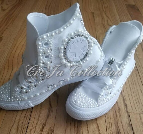 wedding rhinestone converse