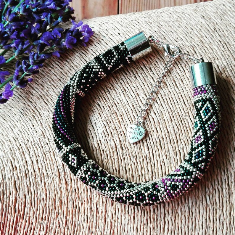 gift for her beaded necklace patchwork necklace Handmade beaded jewelry set patchwork bracelet