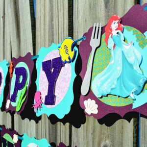 Birthday Banner, Name Banner, Under the sea Banner, Mermaid Banner, 3D Banner, Ariel Birthday Banner, Little Mermaid Banner, Unique Banner