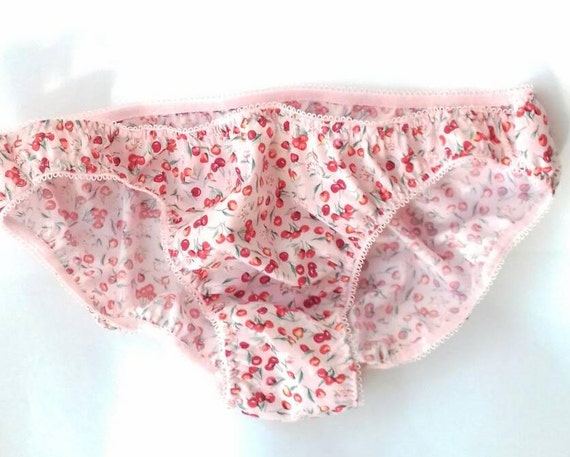 Pink Knickers Size 16 UK. Cotton Panties. Culottes. Cute Pink Panties. Girl Lingerie. Emma Amies. Cherry. Cherries. Briefs. Full Brief.retro Etsy UK