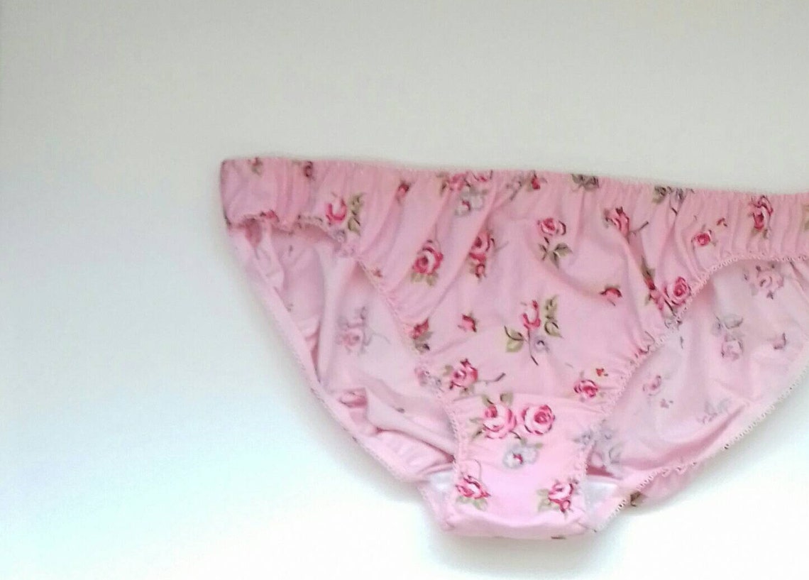 Pink Knickers Size 16 UK. Pretty Pastel Panties. Cotton Lingerie. Cute