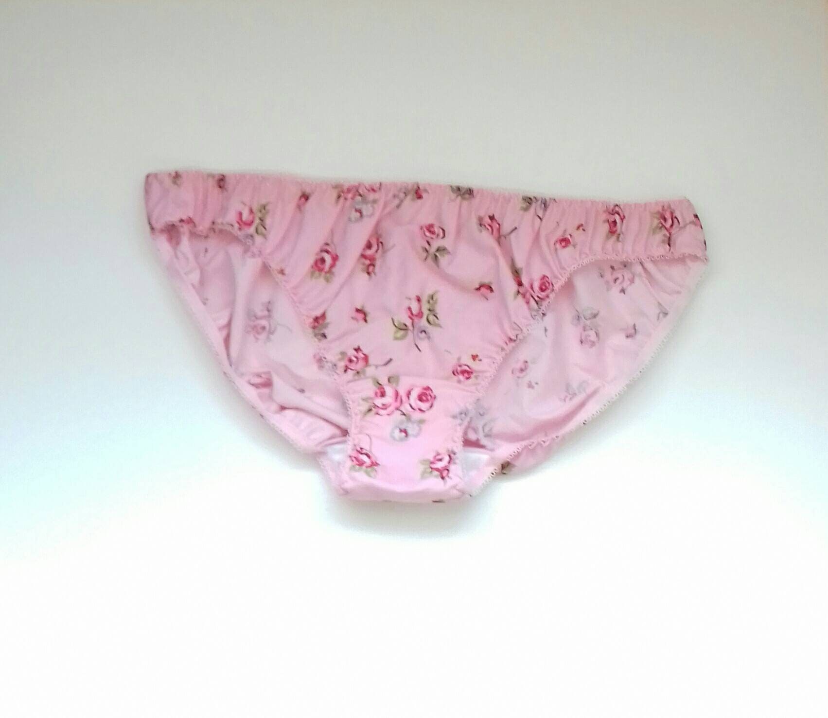 Pink Knickers Size 16 UK. Pretty Pastel Panties. Cotton Lingerie