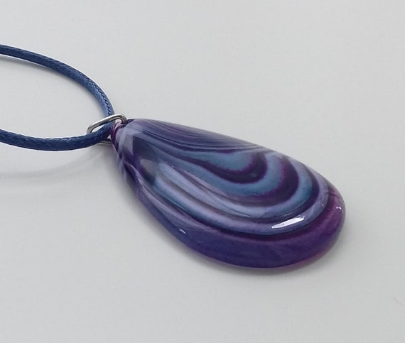 Pink Purple And Blue Agate Pendant Necklace - Blue Agate Pendant Necklace