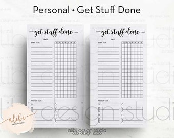 get stuff done a5 planner inserts task tracker weekly etsy