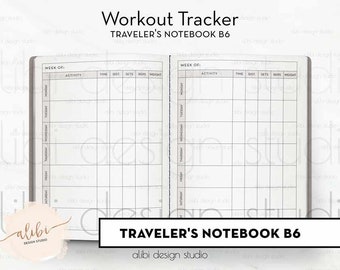 b6 workout tracker etsy