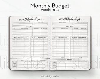 budget inserts etsy