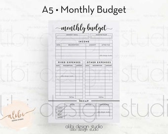 a6 tn monthly budget financial planner for travelers etsy
