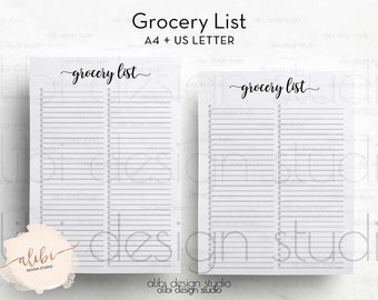 shopping list a4 inserts shopping organizer grocery list etsy