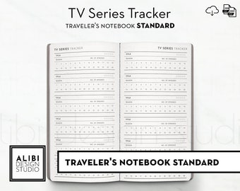 Standard TN,TV Show Tracker Episode Tracker Travelers Notebook Printable Inserts Tv Series Tv Reviews Tv Library Midori Refill