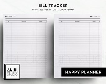 Happy Planner Big Big Happy Planner Inserts Printable Bill - Etsy