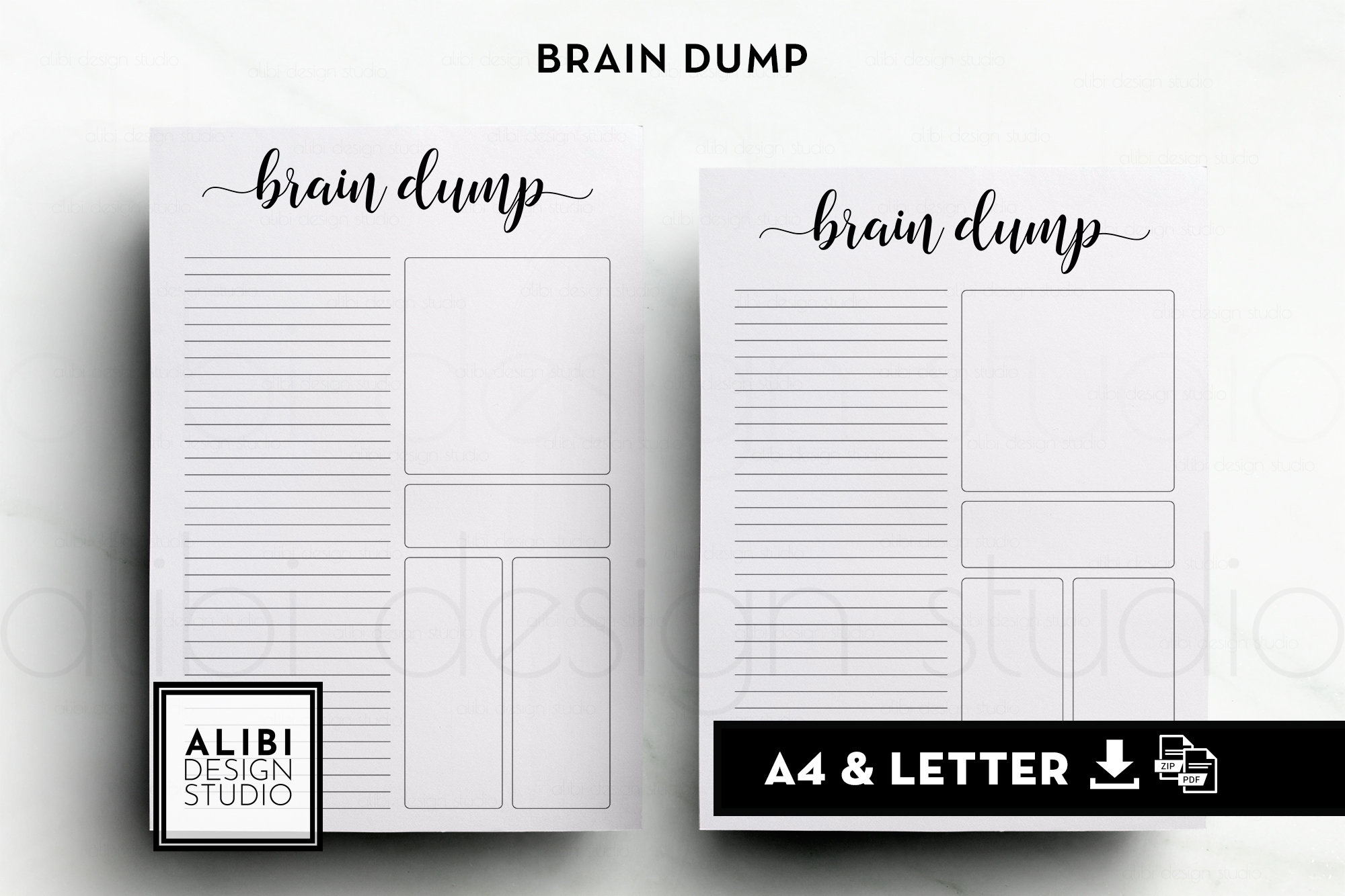 String Brain A4 A4 US Letter Size Brain Dump Creative Journaling Write It Down Notes ...