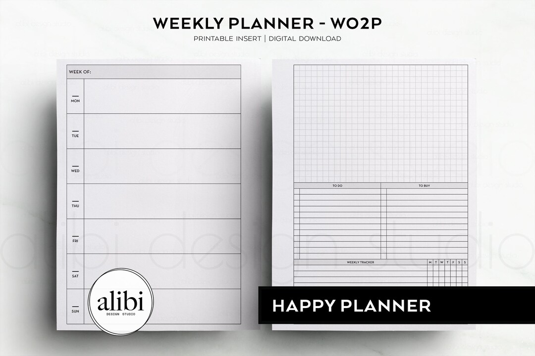 Happy Planner Weekly Planner Week on 2 Page HP Classic Printable ...