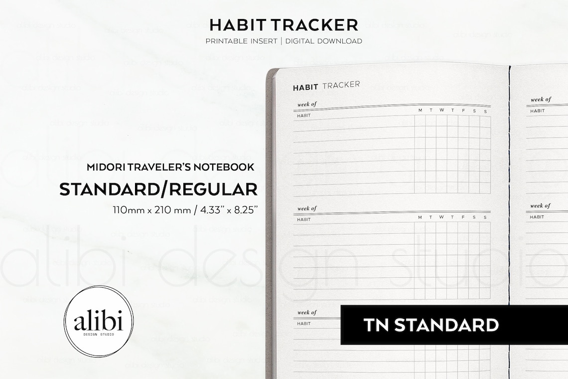 Standard TN Habit Tracker Weekly Planner Routine Tracker Travelers ...