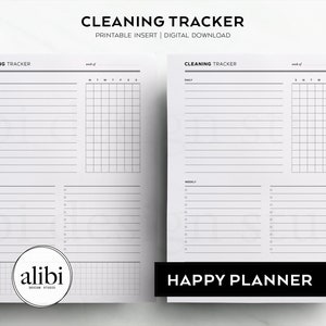 Happy Planner Cleaning Tracker Printable Weekly Habit Tracker HP Classic Printable Inserts