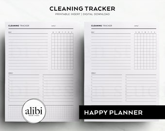 Happy Planner Cleaning Tracker Printable Weekly Habit Tracker HP Classic Printable Inserts