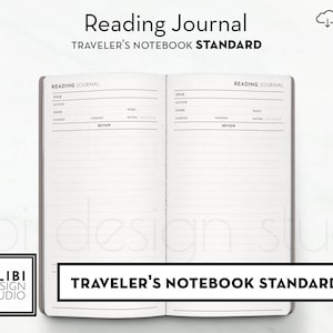 Diario di lettura standard TN, elenco di lettura, taccuino del viaggiatore, inserti stampabili, ricarica Midori, book tracker, pianificatore di lettura