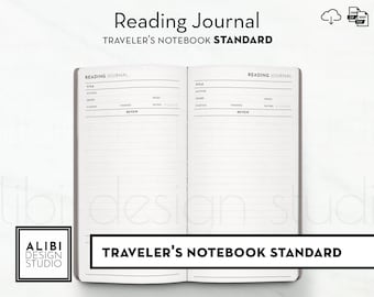Standard TN-Lesejournal Leseliste Traveler's Notebook Druckbare Einsätze Midori Refill Book Tracker Leseplaner