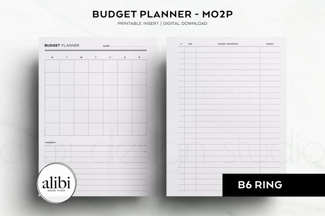 B6 Rings Budget Planner Bill Tracker Monthly Planner Expense Tracker ...