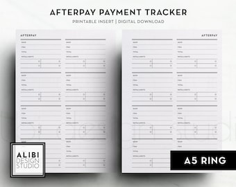 A5 Buy Now Pay Later Tracker | Debt Tracker Installment Payment Log Budget Insert Financial Planner A5 Printable Planner Inserts