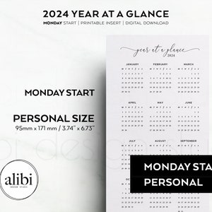 Personal 2024 Year at A Glance Dashboard 2024 Calendar Personal ...