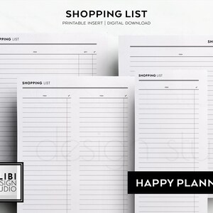 Happy Planner Shopping List Grocery List HP Classic Printable Planner Inserts image 1