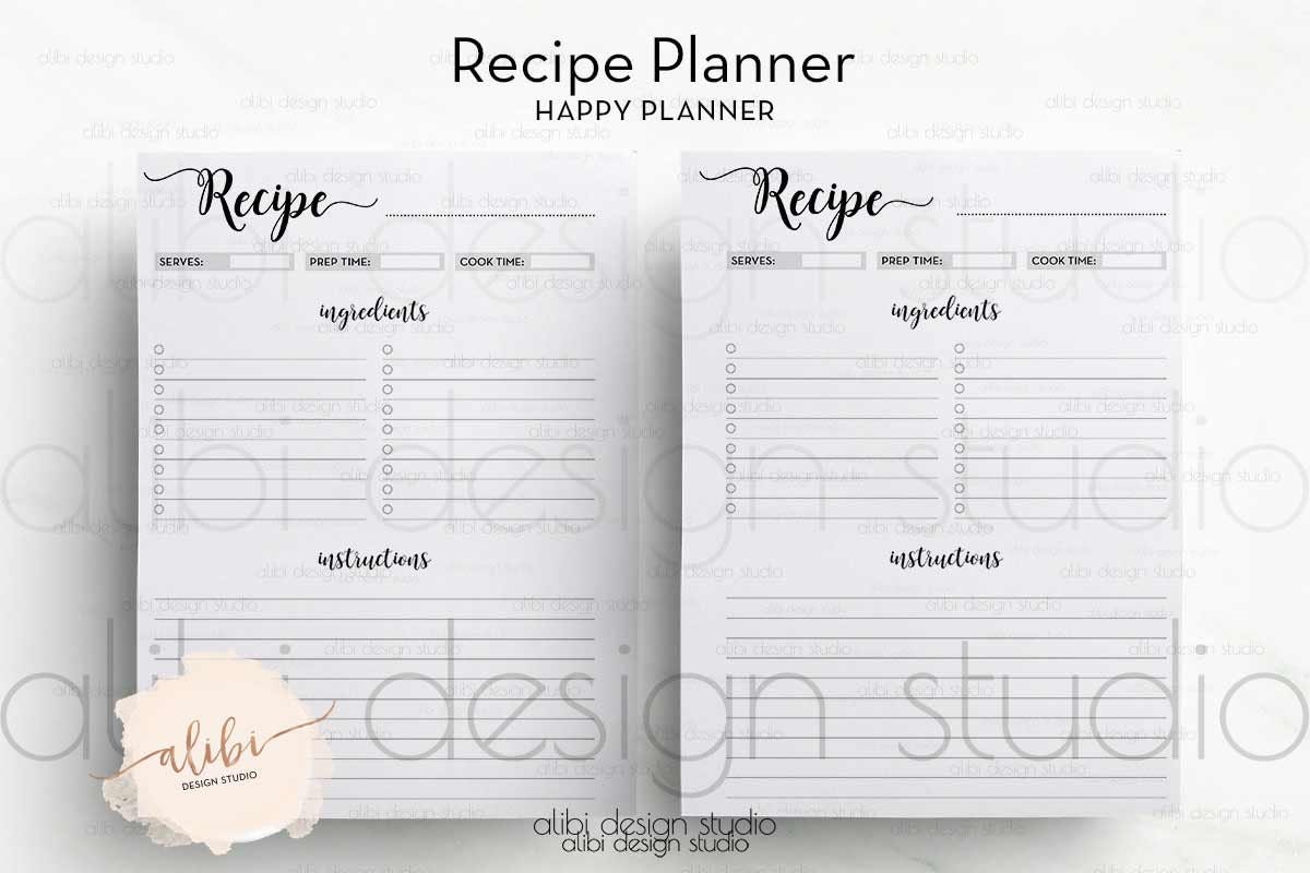This is a photo of Impertinent Happy Planner Recipe Printable It's just a graphic of Impertinent Happy Planner Recipe Printable