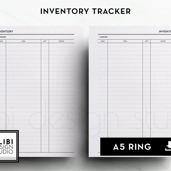 A5 Inventory Tracker, Inventory List A5 Printable Planner Inserts Product Tracker Kitchen Inventory