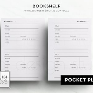 ポケットプラス本棚ブックリスト読書ジャーナル読書リスト印刷可能なプランナーインサート