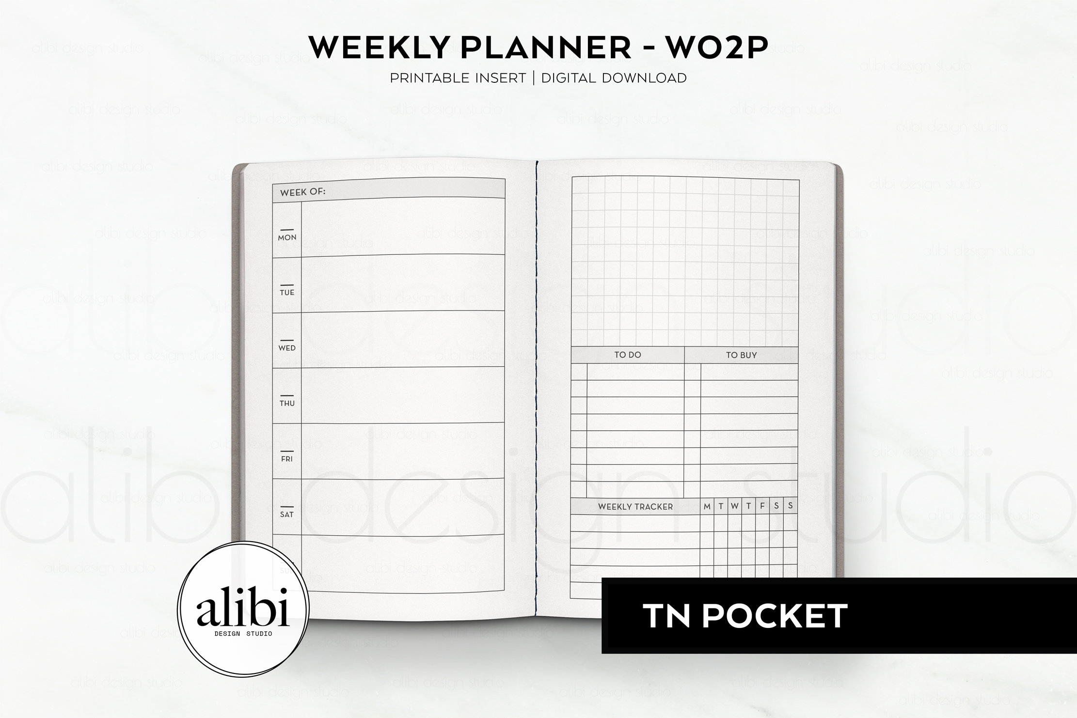 POCKET TN Weekly Planner Pocket Traveler's Notebook Printable Insert ...